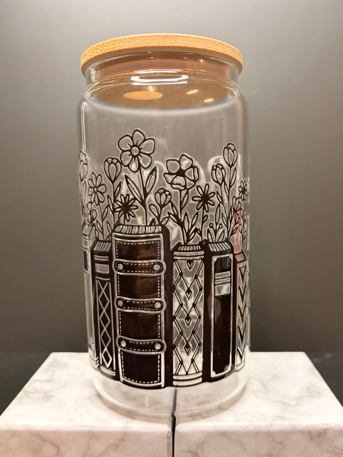 16 oz Bookish Glass Tumbler