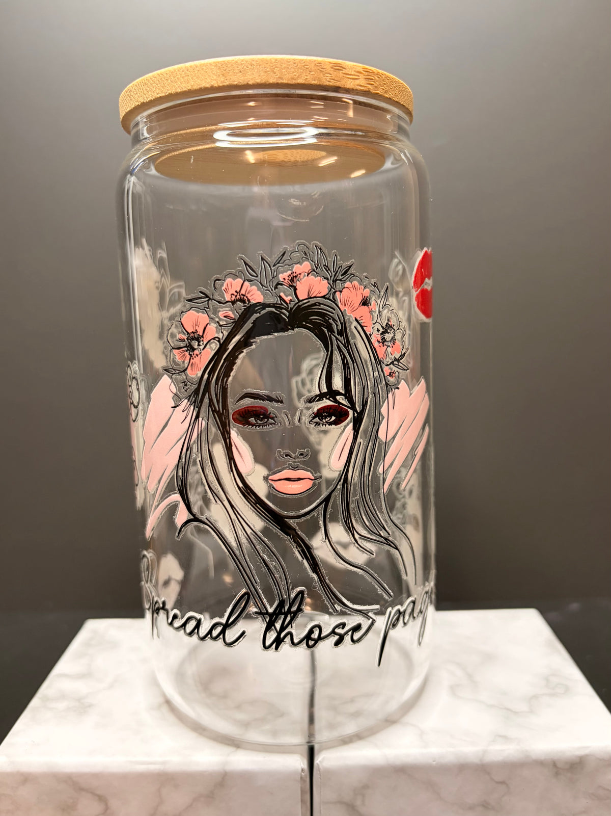 16 oz Bookish Glass Tumbler
