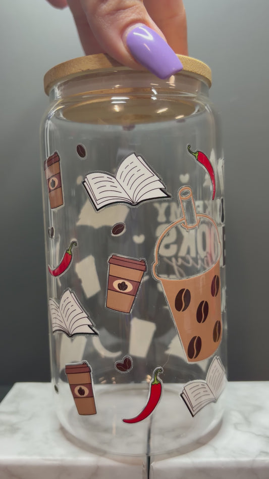 16 oz Bookish Glass Tumbler
